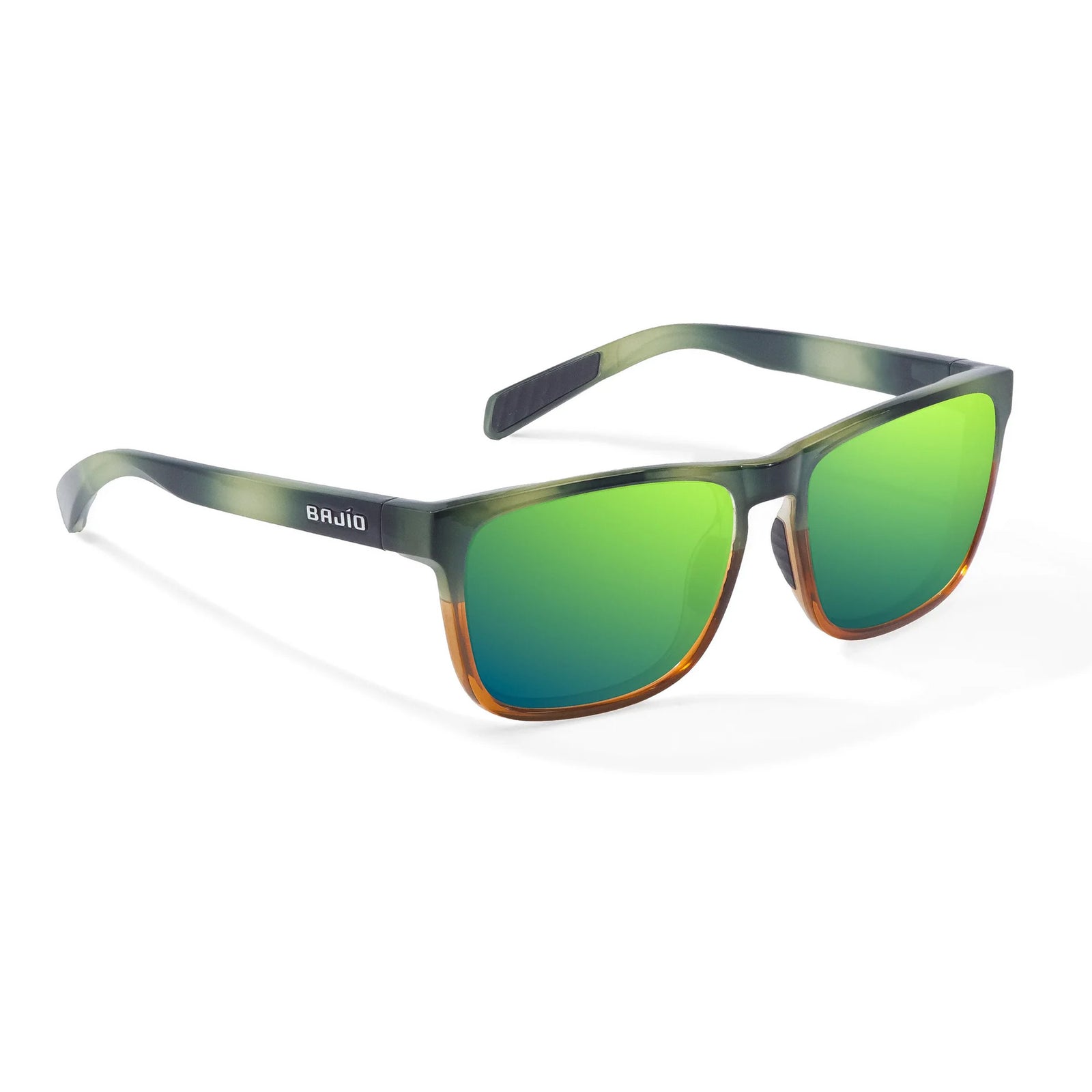 Bajio Calda Small Men's Sunglasses - Green Ochre Split Gloss/Green Mirror Polarized