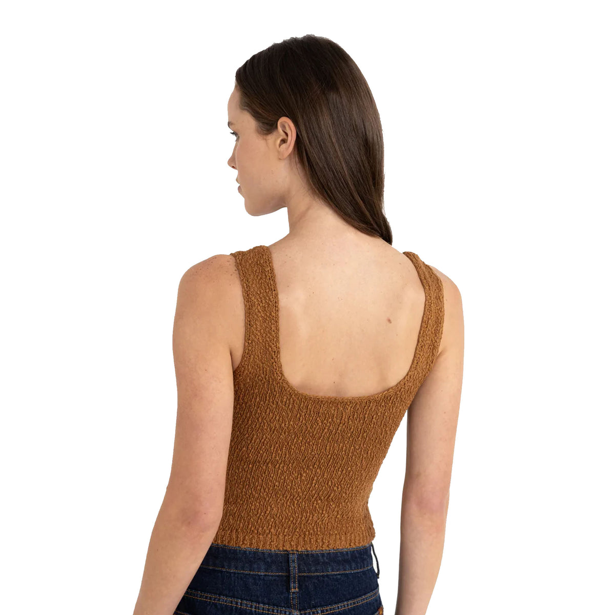 Rhythm Adele Scoop Neck Knit Women's Top - Carmel