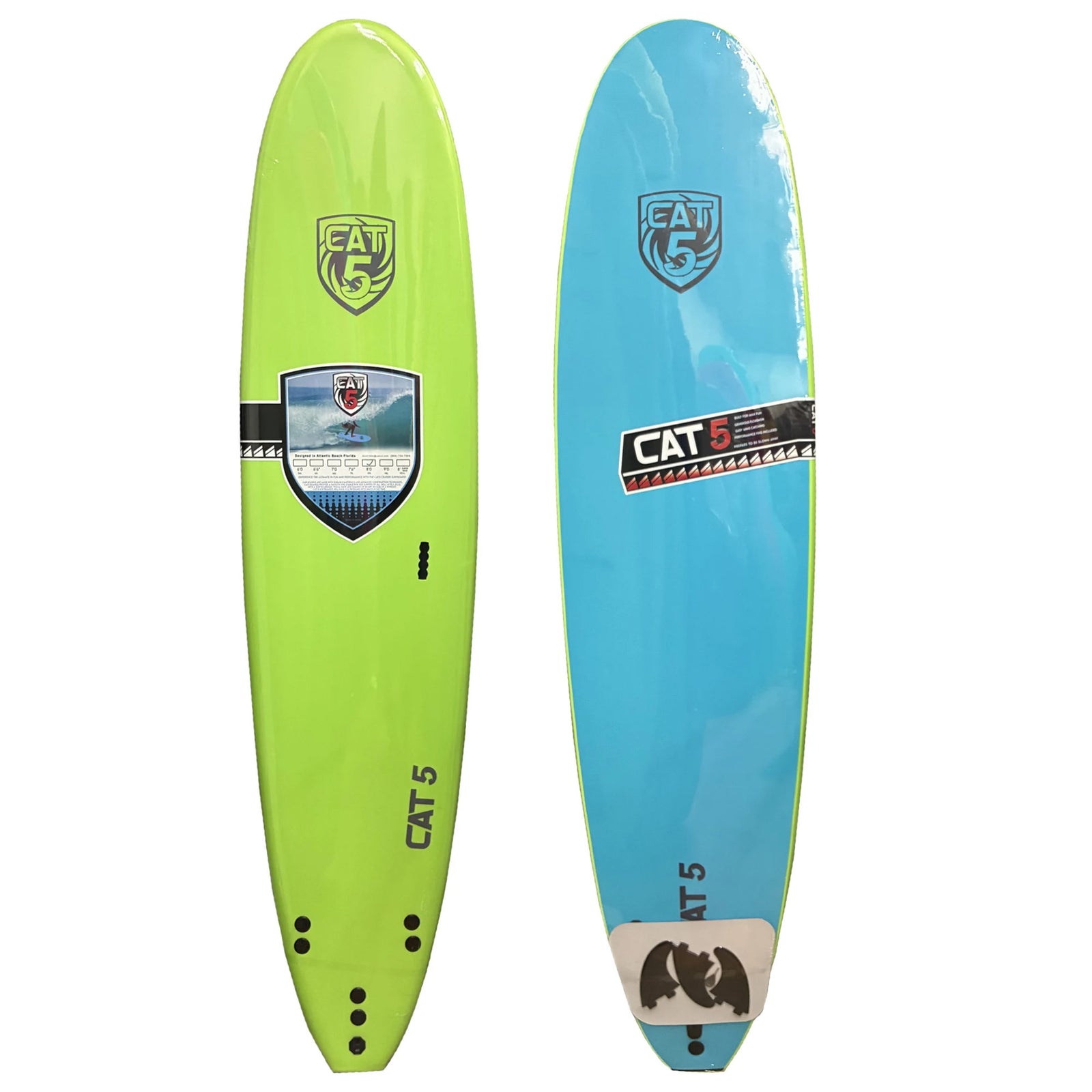 Cat 5 Funshape 8'0 Soft Surfboard - Green