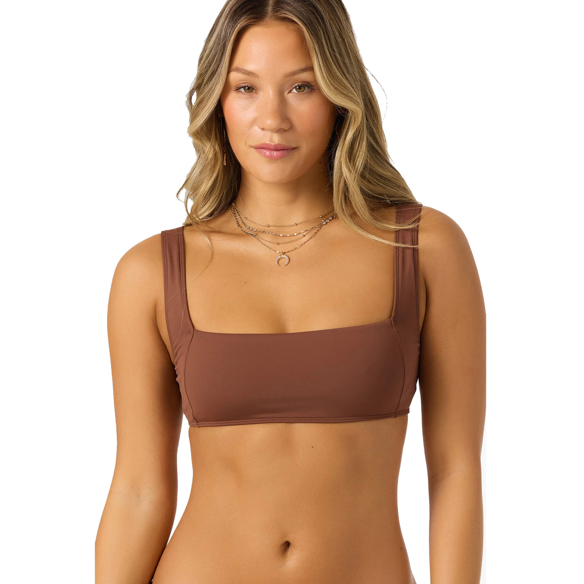O'Neill Saltwater Solids Westwater Tank Women's Bikini Top - Coconut Brown