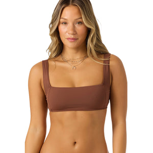 O'Neill Saltwater Solids Westwater Tank Women's Bikini Top - Coconut Brown