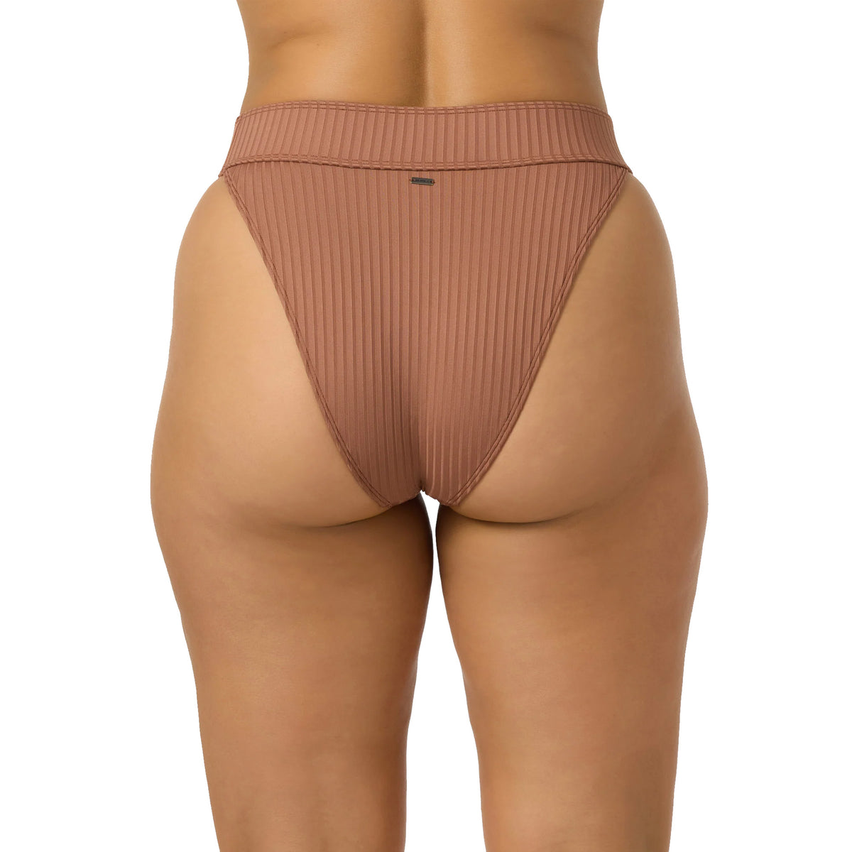 O'Neill Shorebreak Rib Santa Barbara High Rise Cheeky Women's Bikini Bottoms - Carob Brown