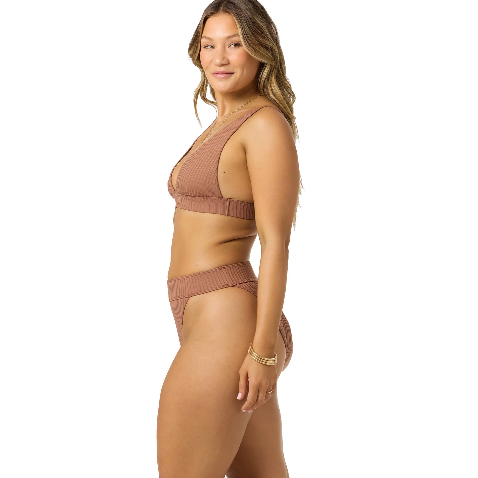 O'Neill Shorebreak Rib Cancun Bralette Women's Bikini Top - Carob Brown