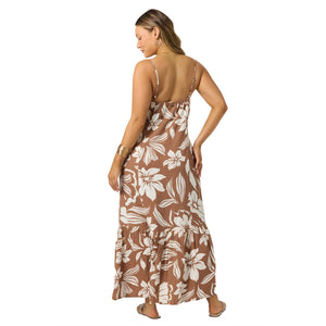 O'Neill Tasmin Floral Midi Women's Dress - Carob Brown