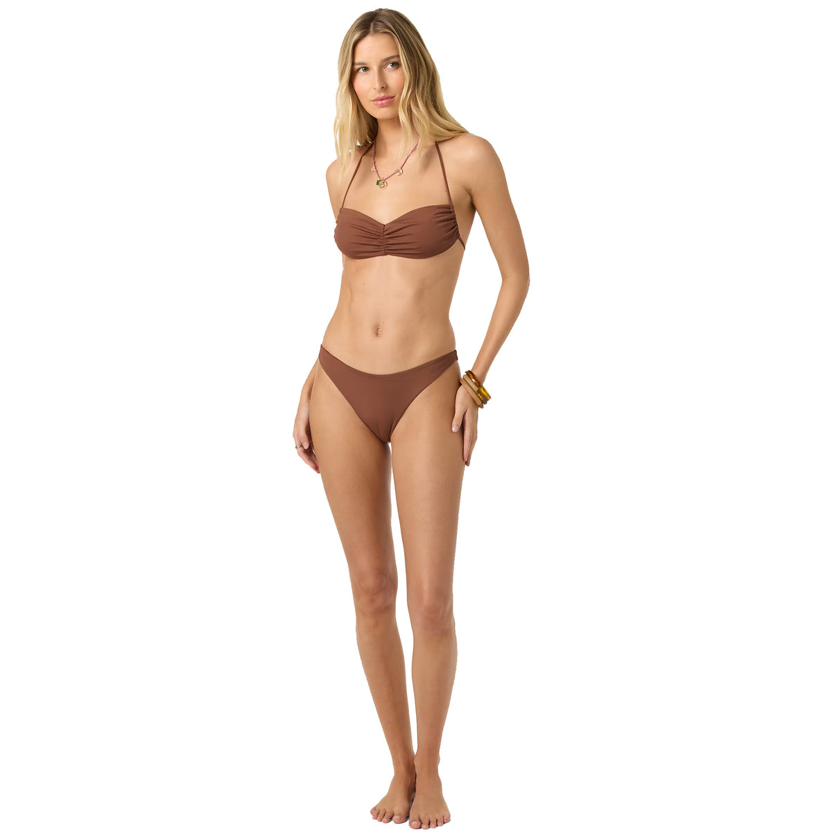 O'Neill Saltwater Solids Flamenco Cheeky Women's Bottoms - Coconut Brown