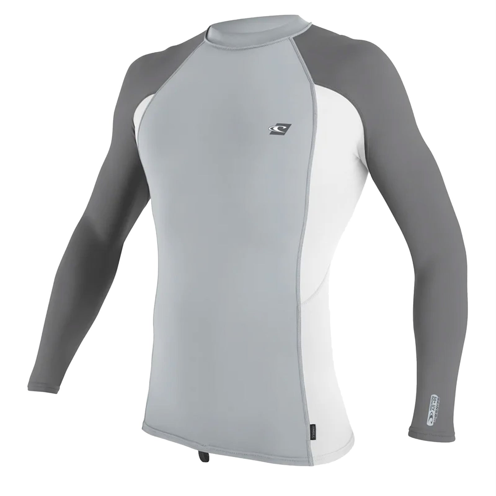 O'Neill Premium Skins Men's L/S Rashguard - Cool Grey/White/Smoke