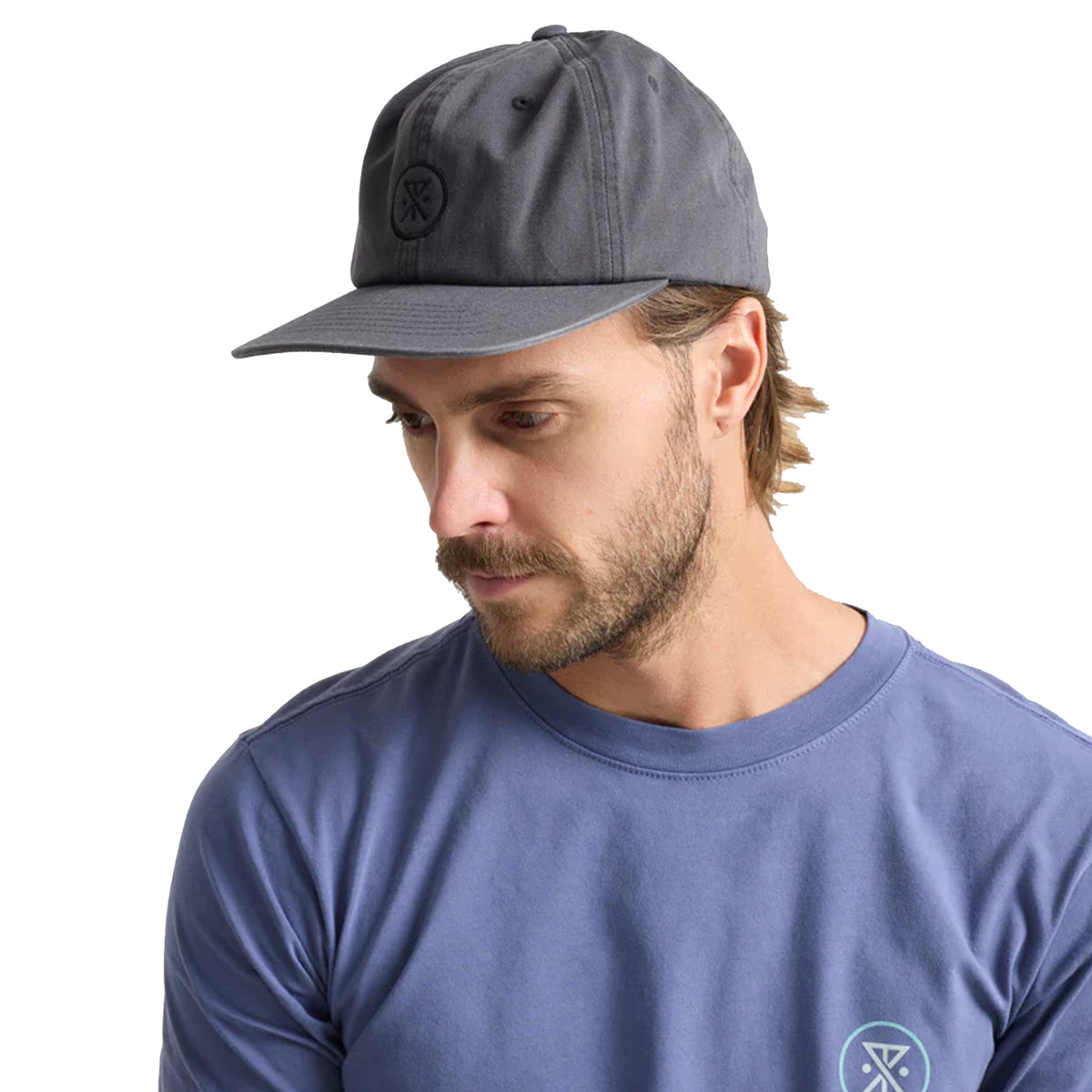 Roark Made To Fade 6 Panel Strapback Men's Hat - Washed Charcoal