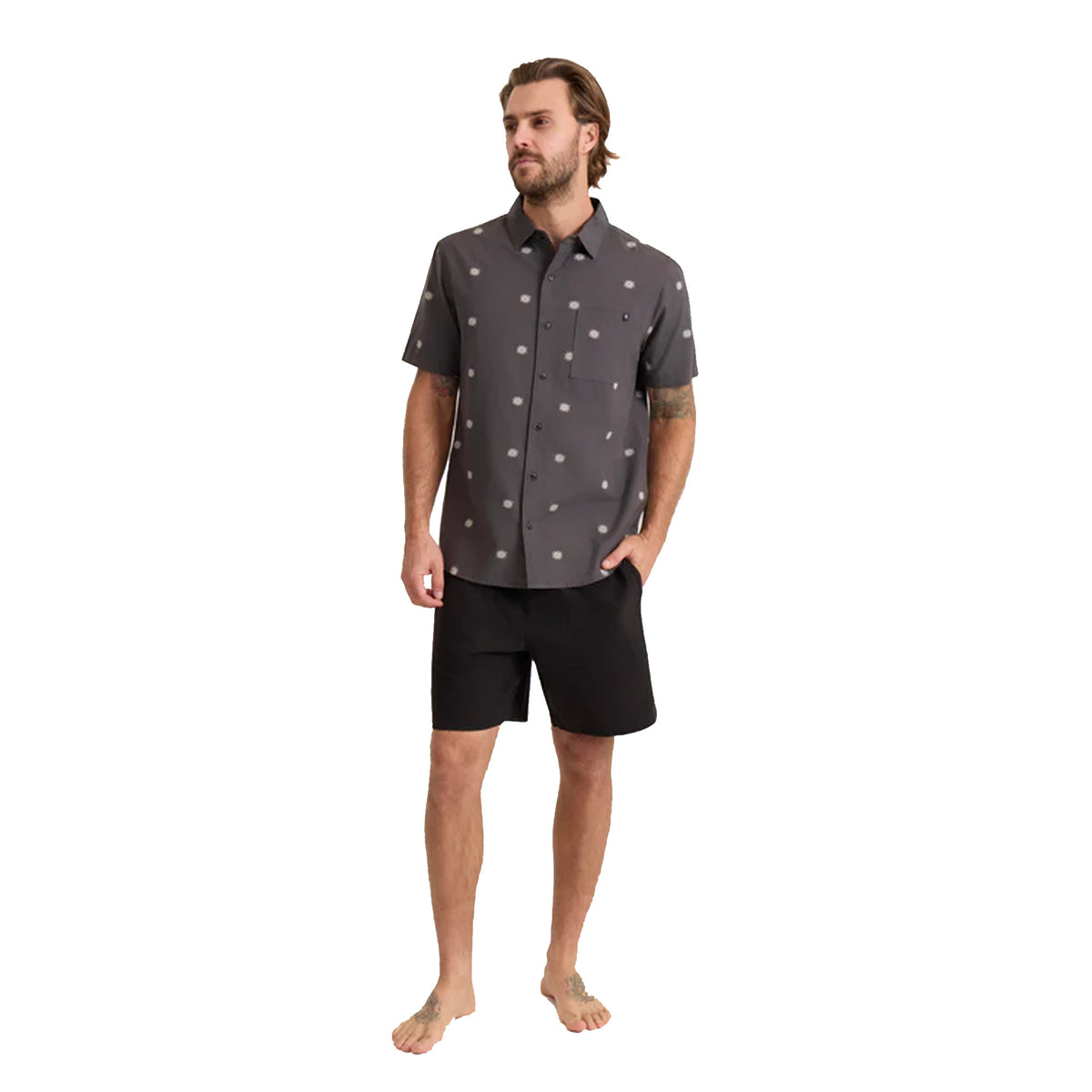 Roark Journey Men's S/S Dress Shirt - Charcoal