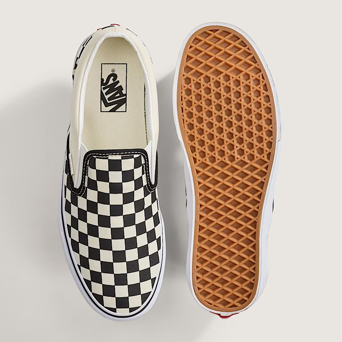 Vans Classic Slip-On Men's Shoes - Checkerboard Black/White