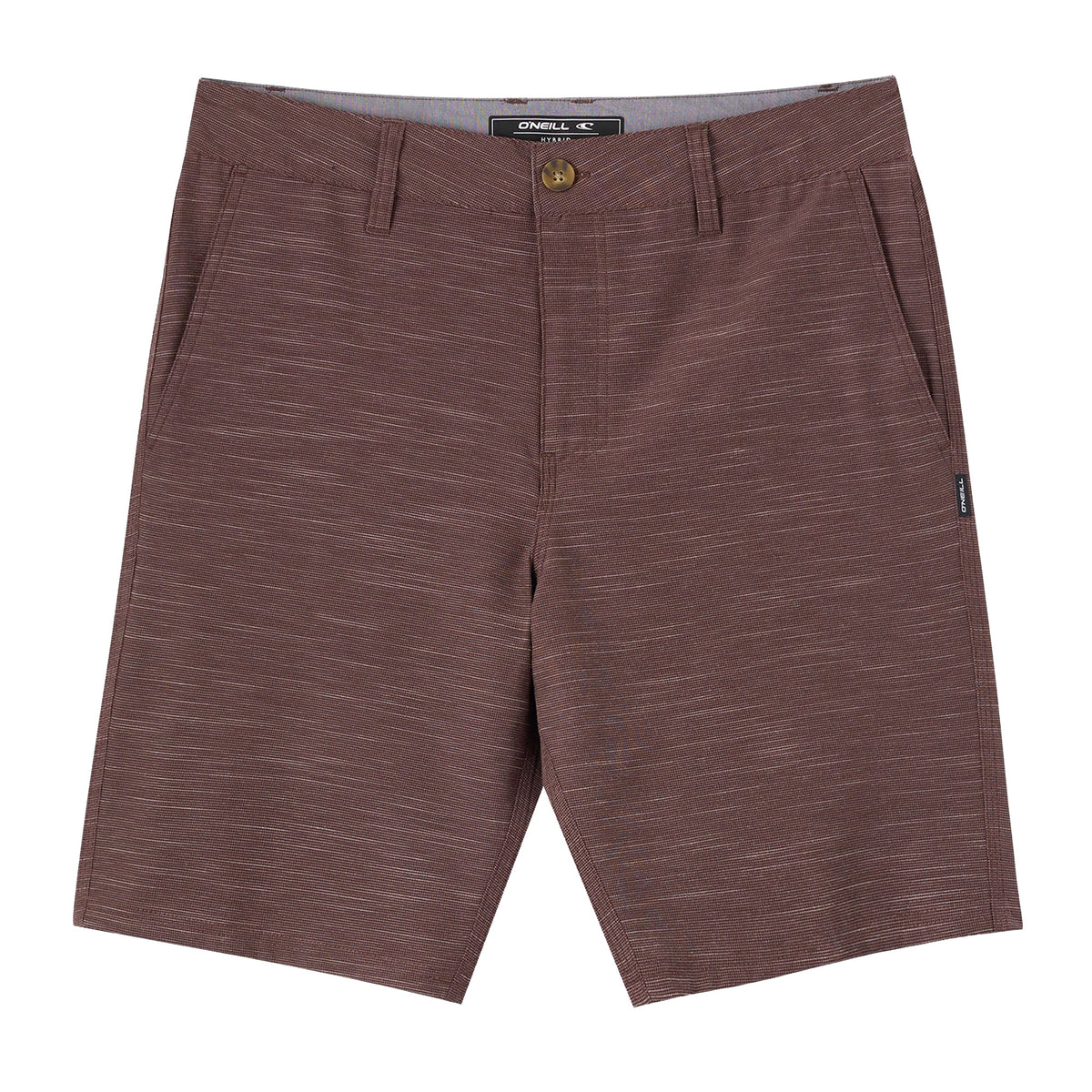 O'Neill Portola Slub Check 20" Hybrid Men's Walkshorts - Chocolate
