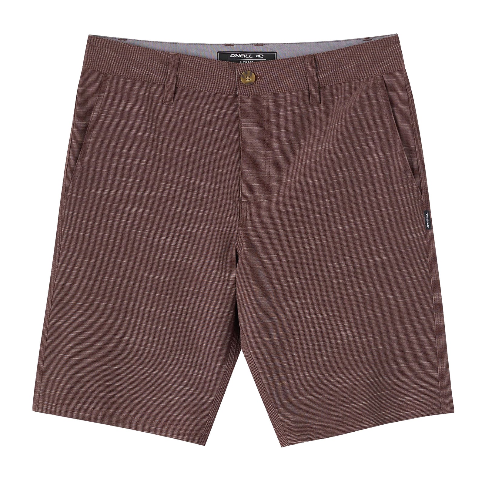 O'Neill Portola Slub Check 20" Hybrid Men's Walkshorts - Chocolate