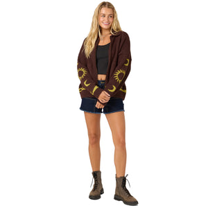 O'Neill Corrine Zip Up Women's L/S Sweater - Chocolate