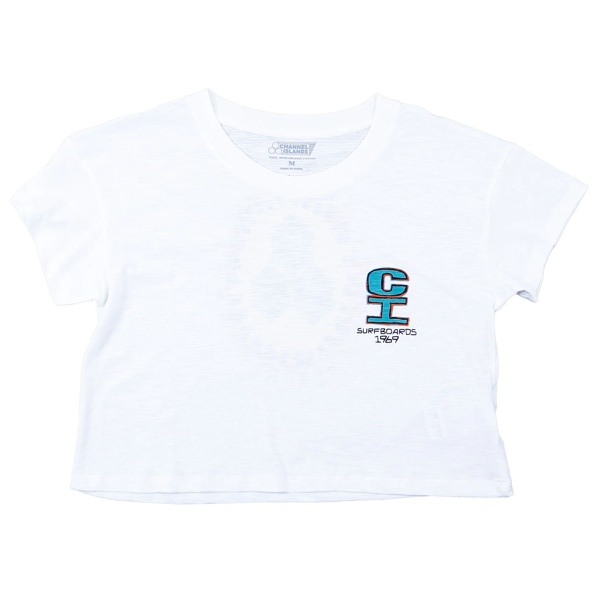 Channel Islands Merrick Circle Fire Cropped Women's S/S T-Shirt - White