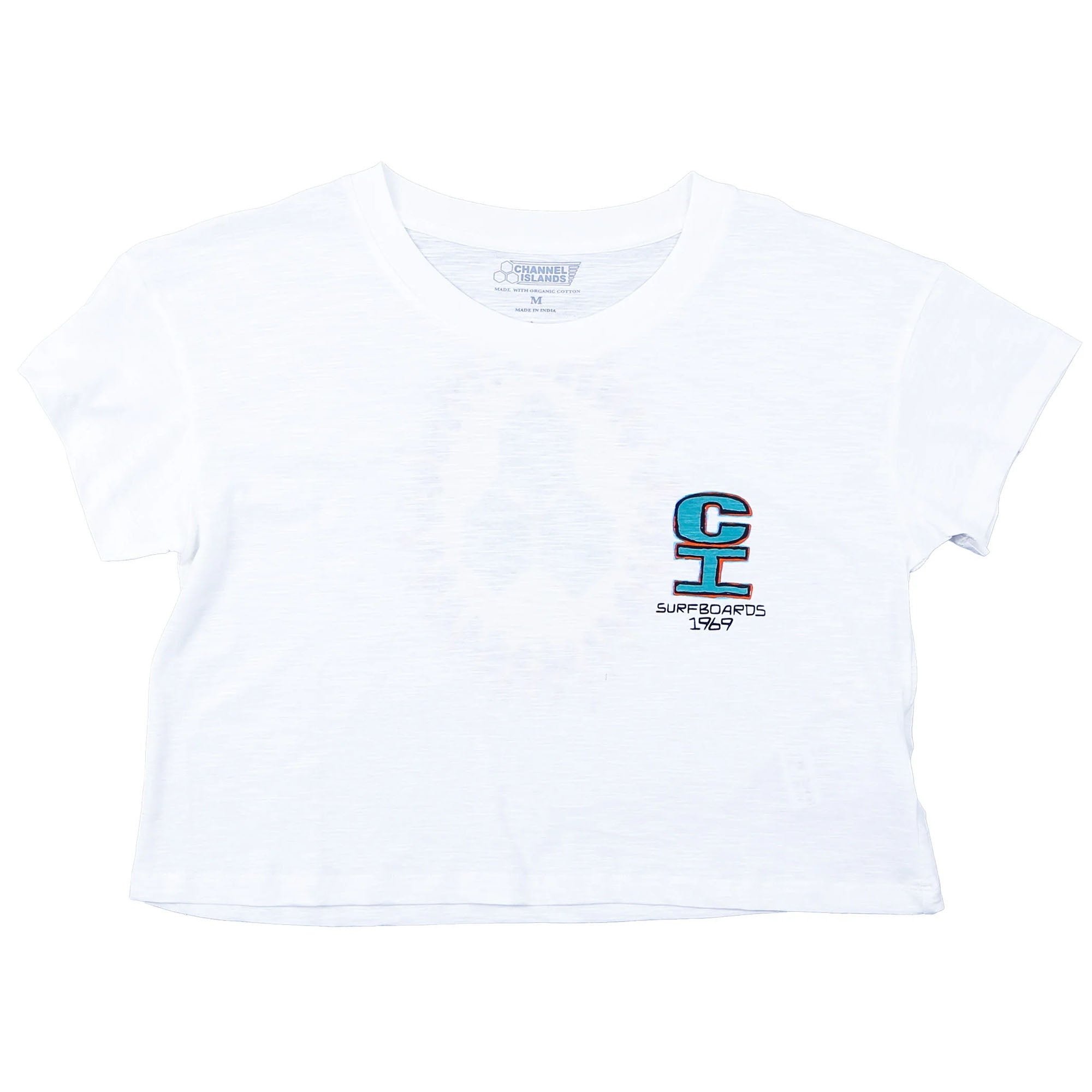 Channel Islands Merrick Circle Fire Cropped Women's S/S T-Shirt - White