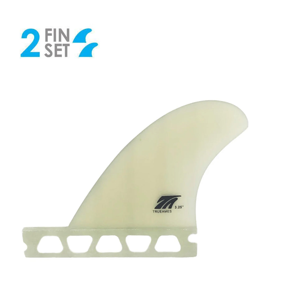 True Ames Side Bite Futures Fin Set - 3.25"/Clear
