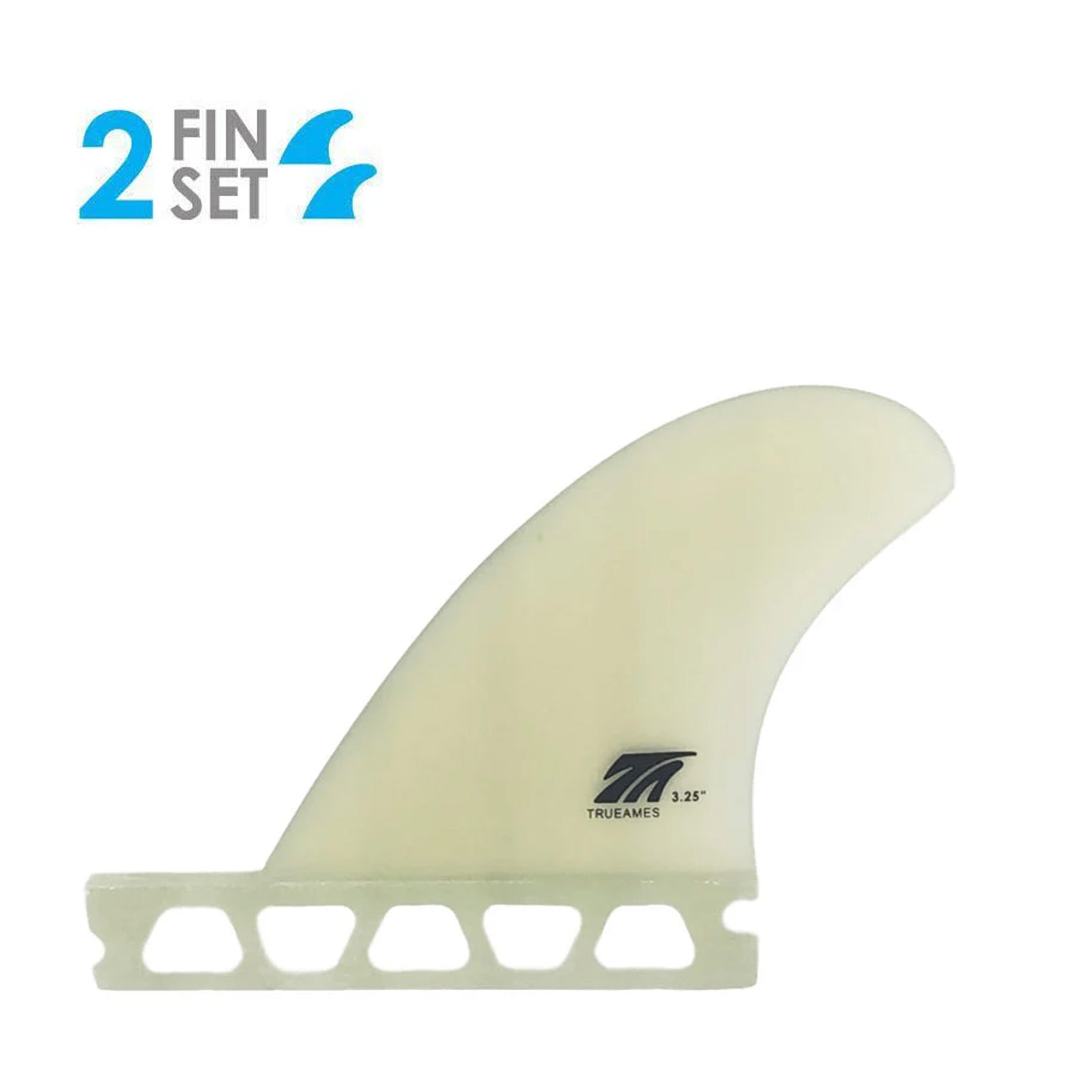 True Ames Side Bite Futures Fin Set - 3.25"/Clear