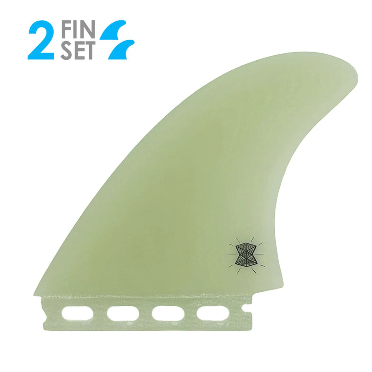 True Ames Alex Lopez Futures Diamond Twin Surfboard Fins - Clear