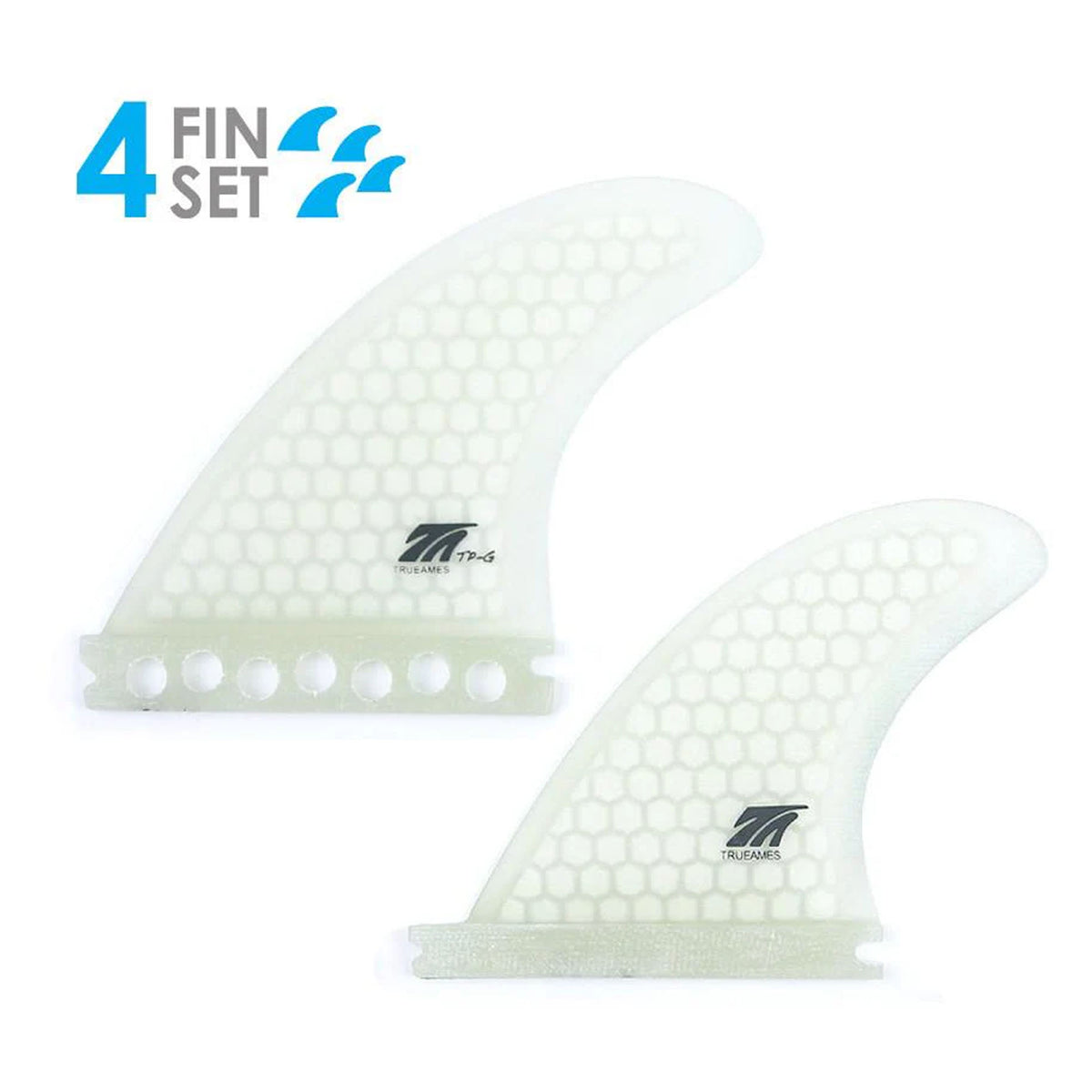 True Ames Timmy Patterson Quad Futures Surfboard Fins - Clear Hexcore