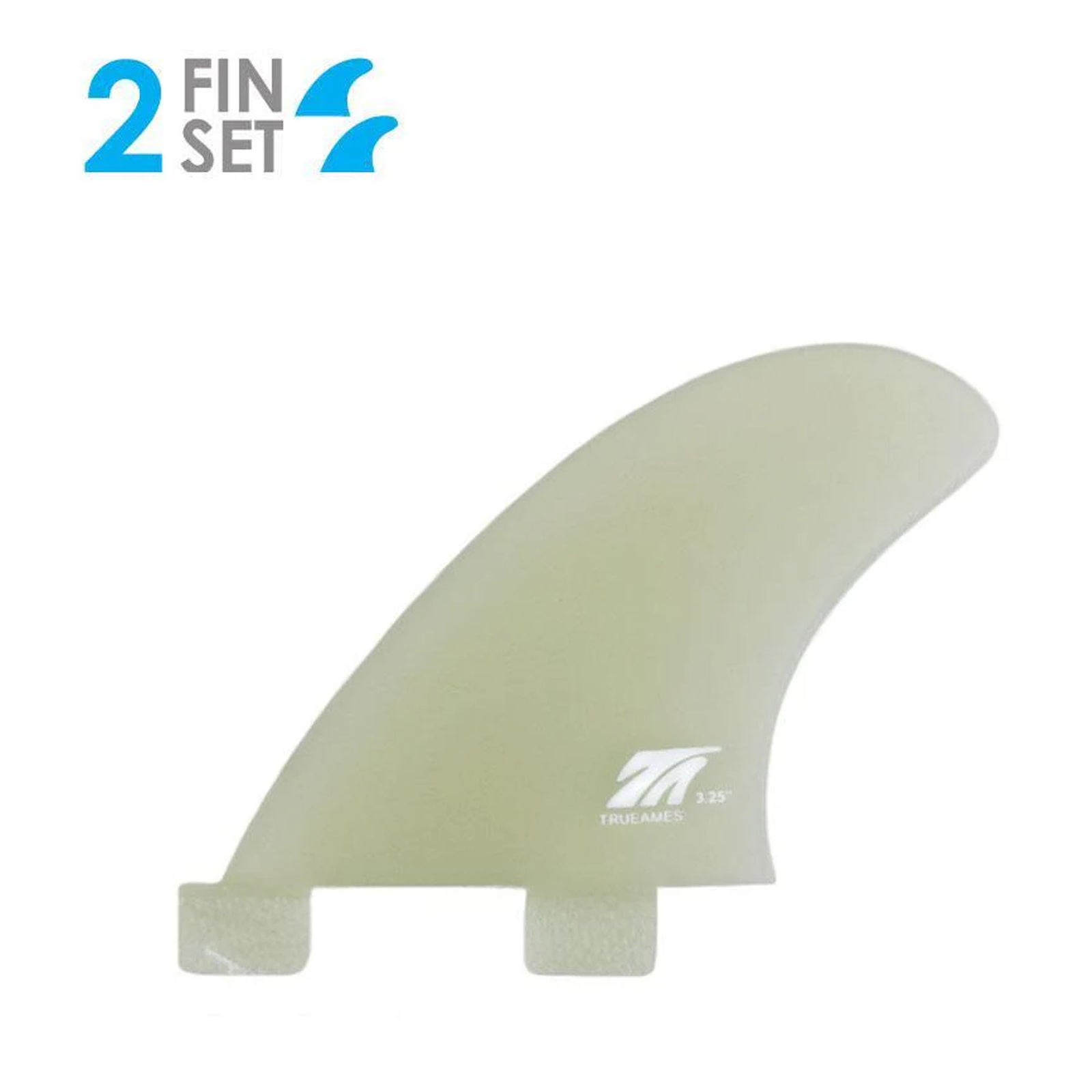 True Ames Side Bite FCS Fin Set - 3.25"/Clear