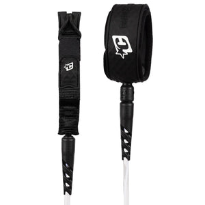 Creatures of Leisure Reliance 2.0 Standard Duty Surfboard Leash - 7'/Clear White Twist Black
