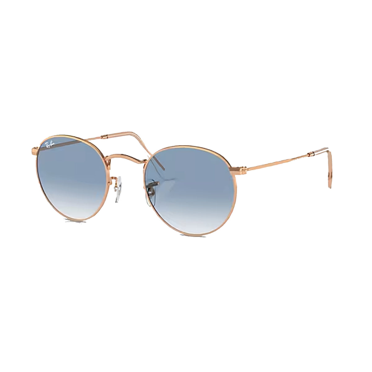 Ray-Ban Round Metal Men's Sunglasses - Rose Gold/Clear Gradient Blue
