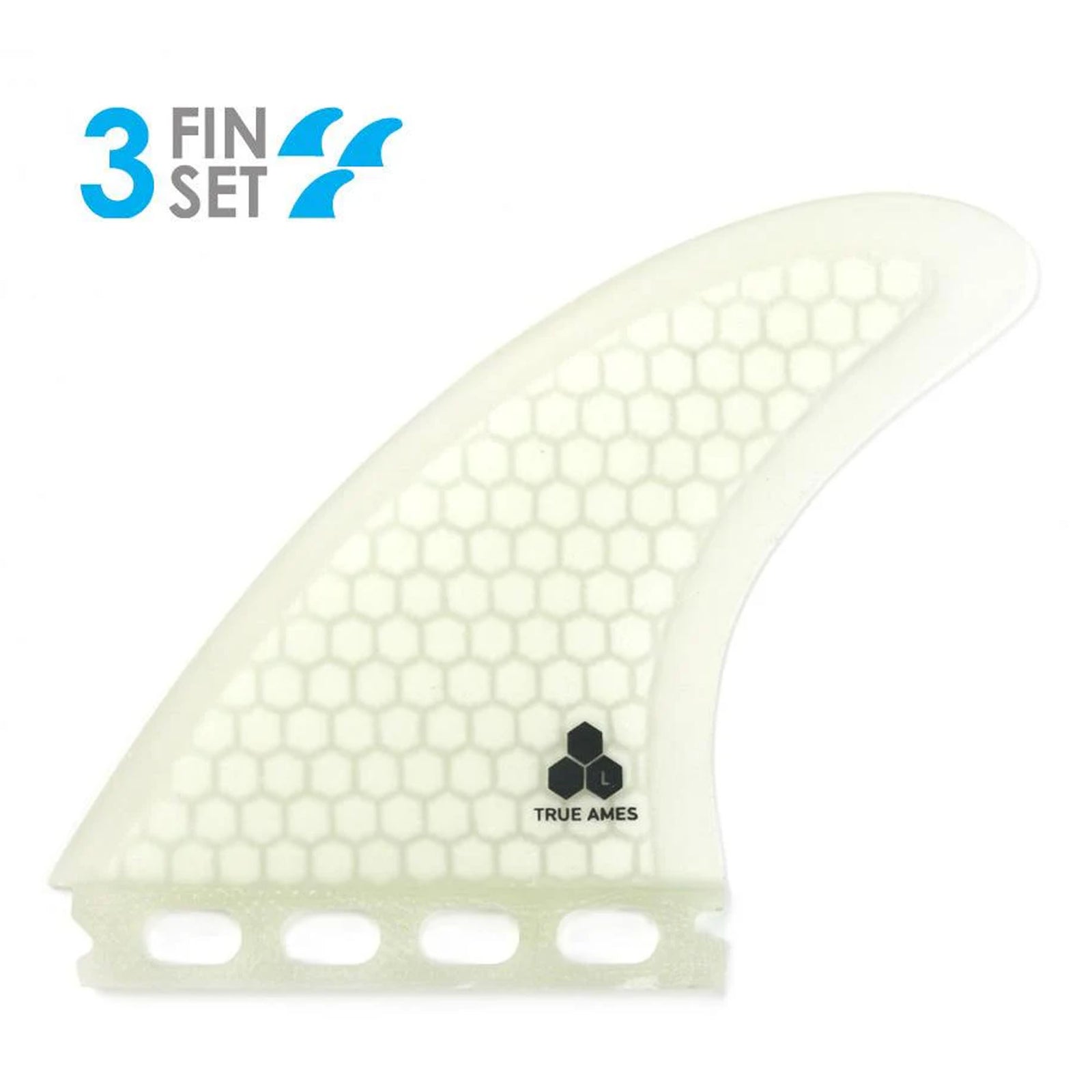 True Ames Channel Islands Futures Tri Surfboard Fins - Large/Clear Hexcore