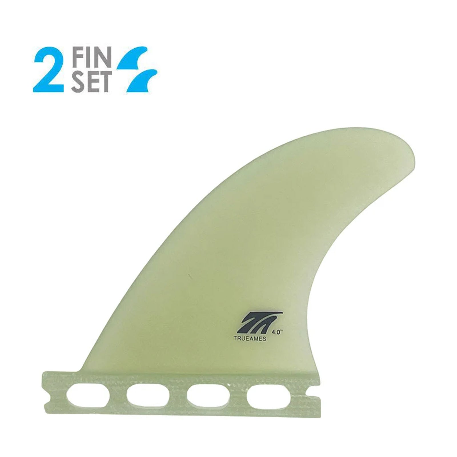 True Ames Side Bite Futures Fin Set - 4.0"/Clear