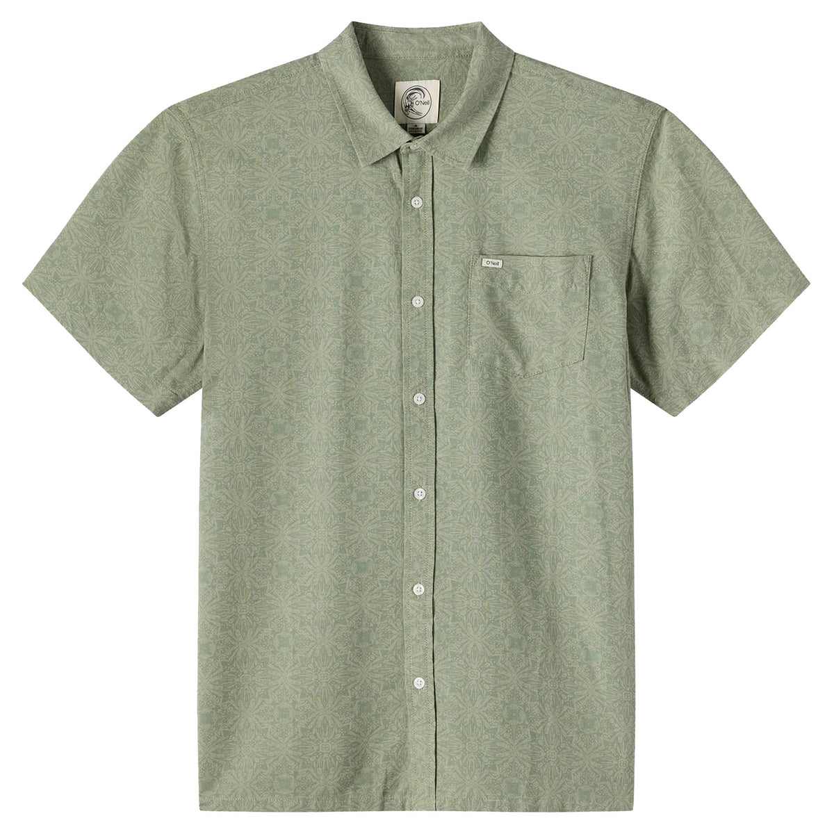 O'Neill O'Riginals Eco Print Standard Men's S/S Dress Shirt - Clover