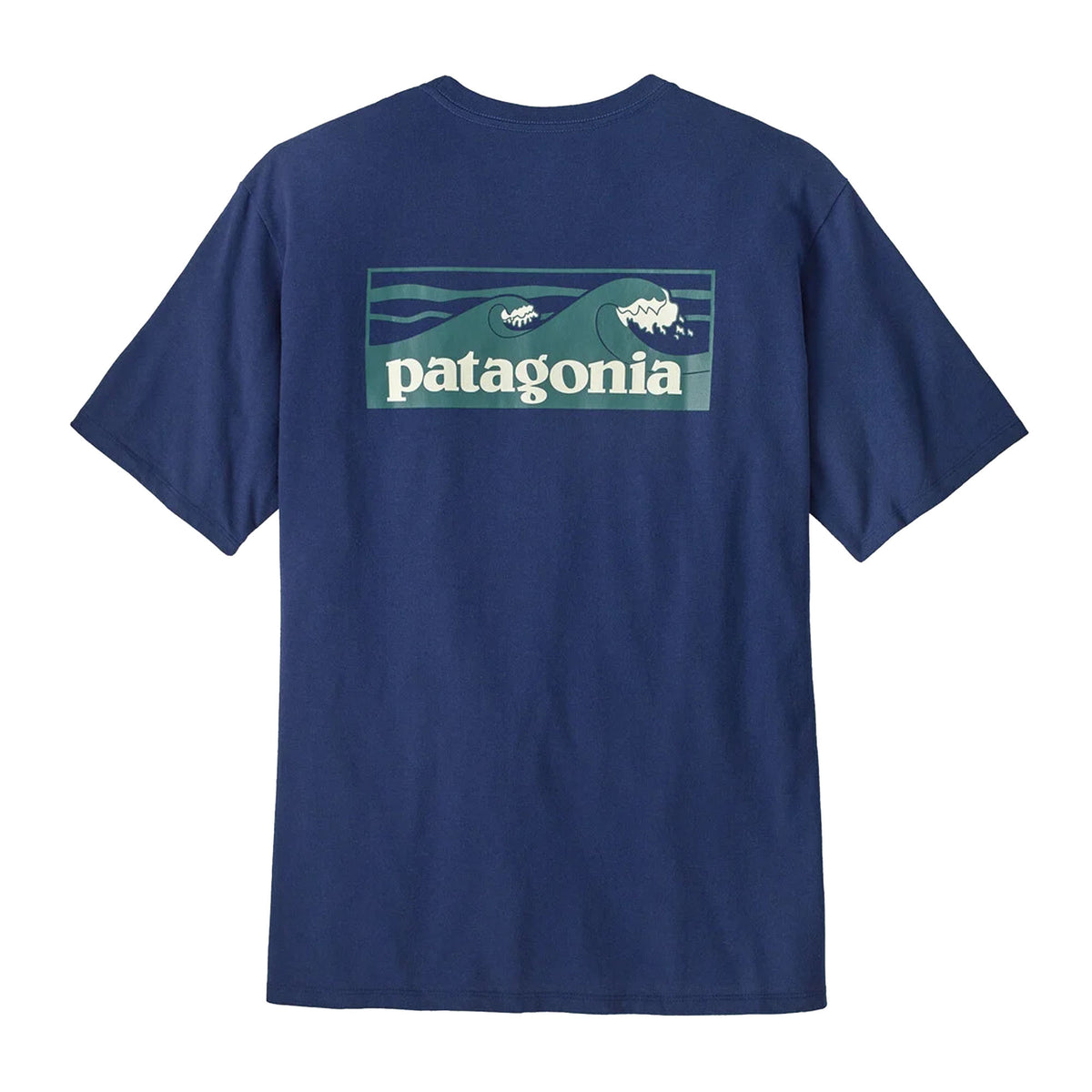 Patagonia Boardshort Logo Pocket Responsibili-Tee® Men's S/S T-Shirt - Clement Blue