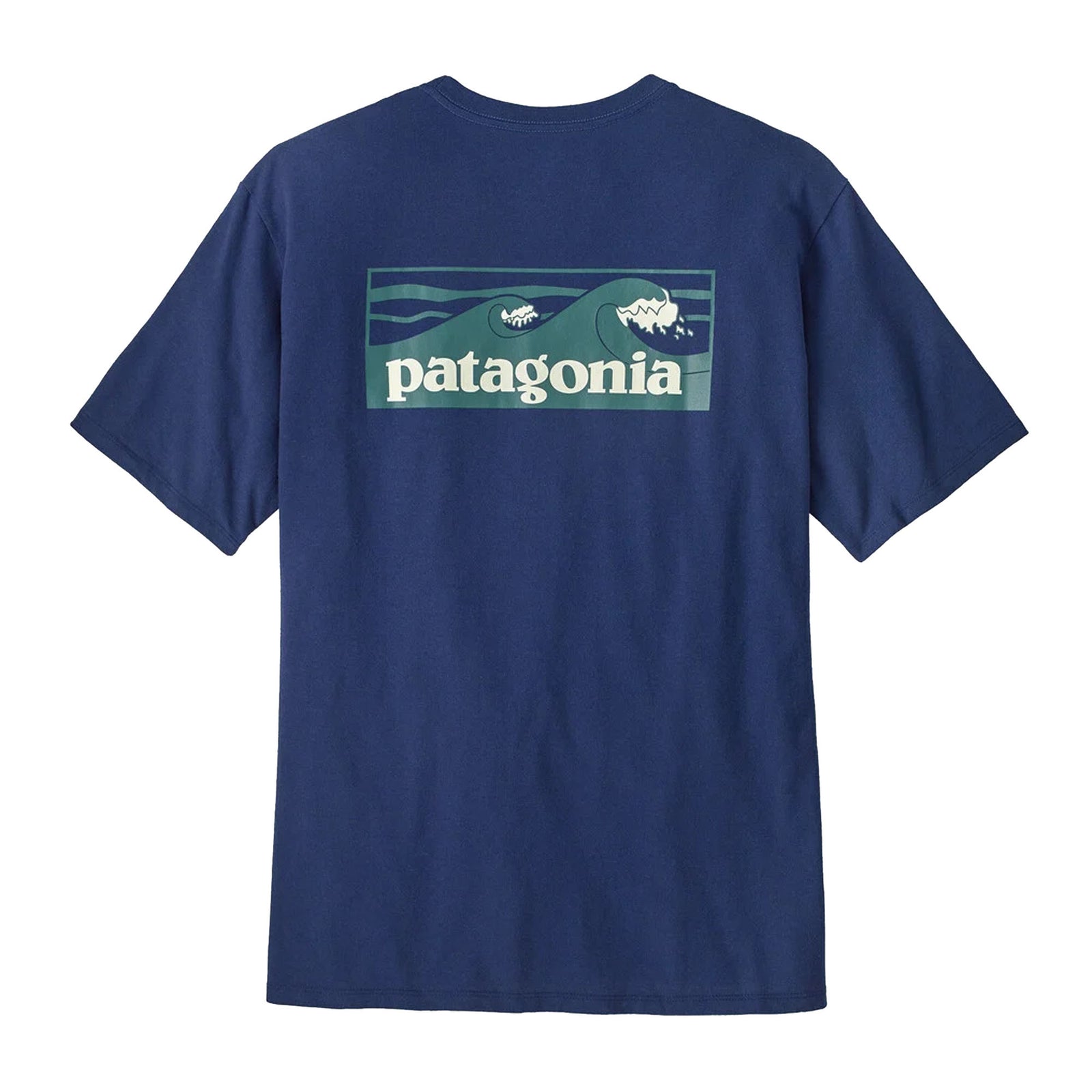 Patagonia Boardshort Logo Pocket Responsibili-Tee® Men's S/S T-Shirt - Clement Blue