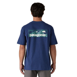 Patagonia Boardshort Logo Pocket Responsibili-Tee® Men's S/S T-Shirt - Clement Blue
