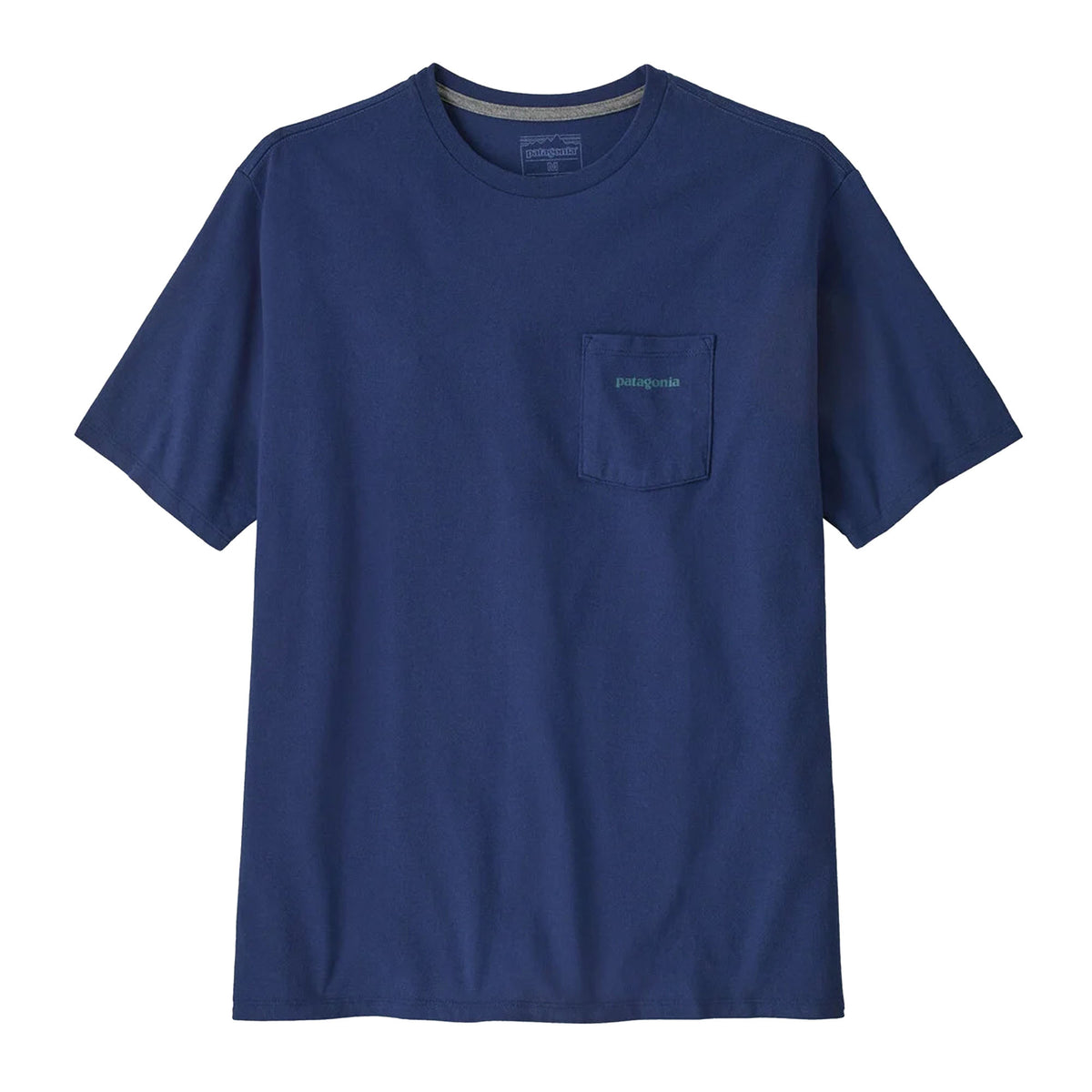 Patagonia Boardshort Logo Pocket Responsibili-Tee® Men's S/S T-Shirt - Clement Blue