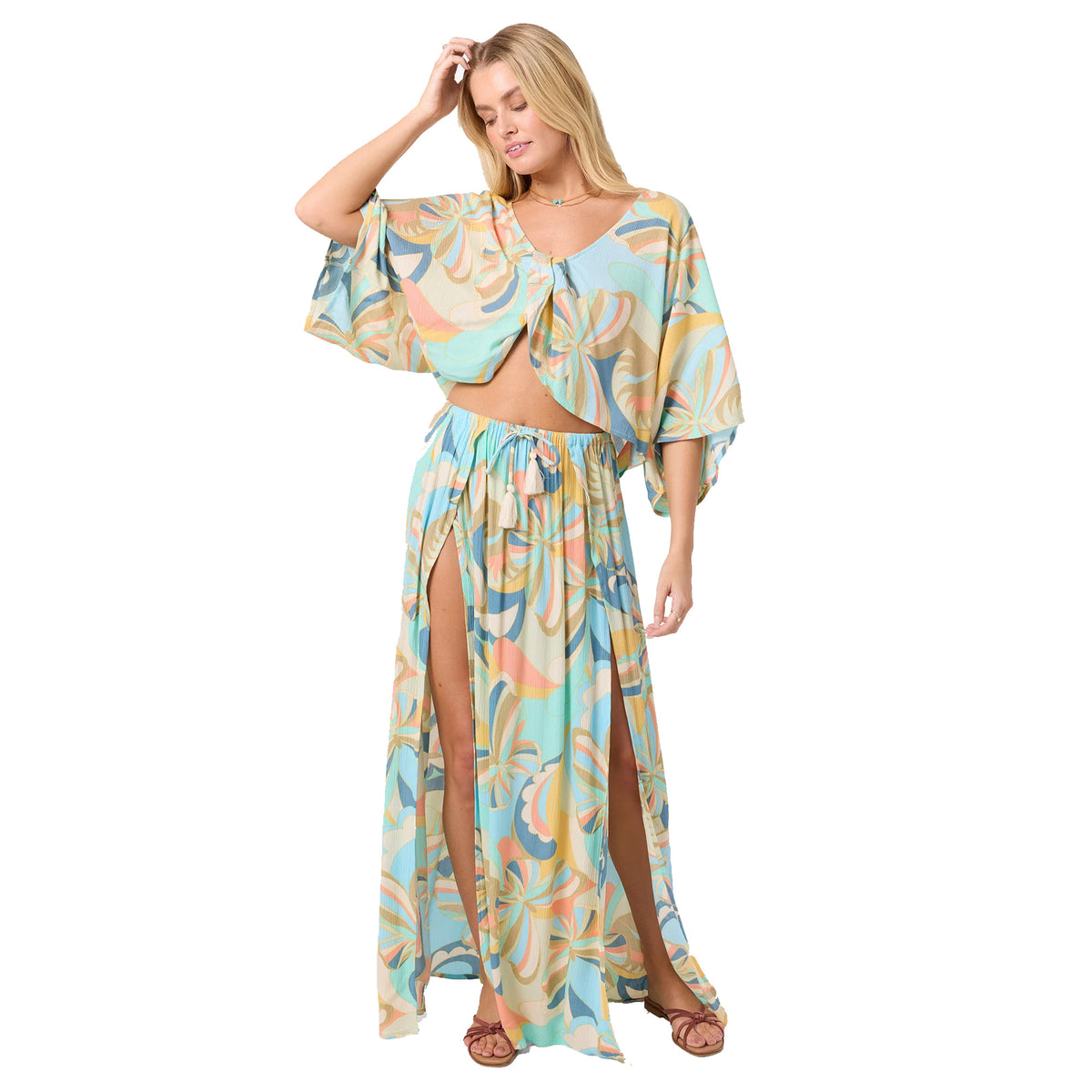 O'Neill Anna Printed Reversible Cover-Up Women's Top - Multi