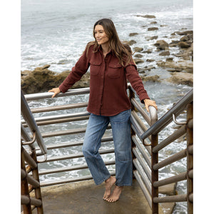 Outerknown Chroma Blanket Women's L/S Button Up - Cola
