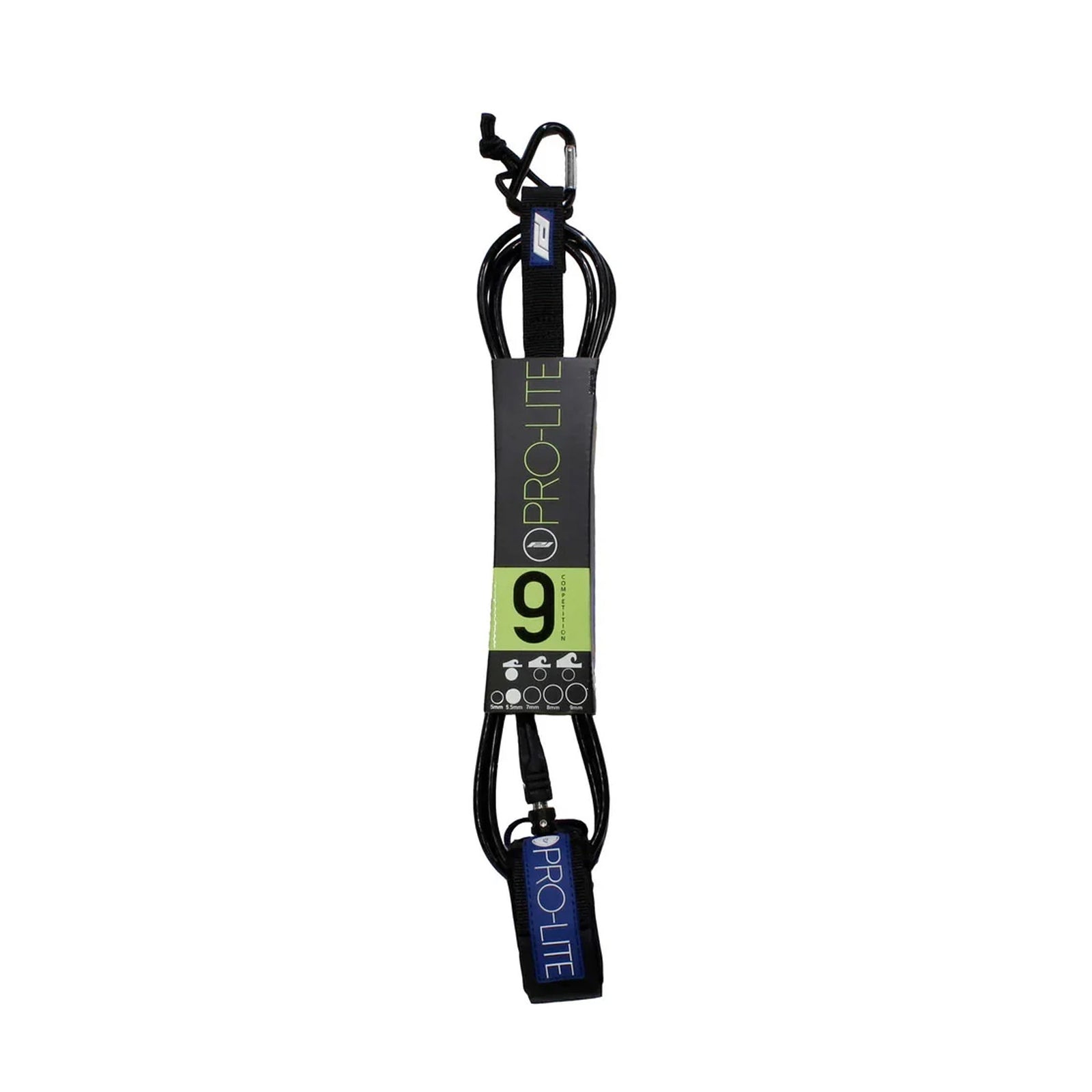 Pro-Lite Comp Longboard Ankle Surfboard Leash - 9'/Black