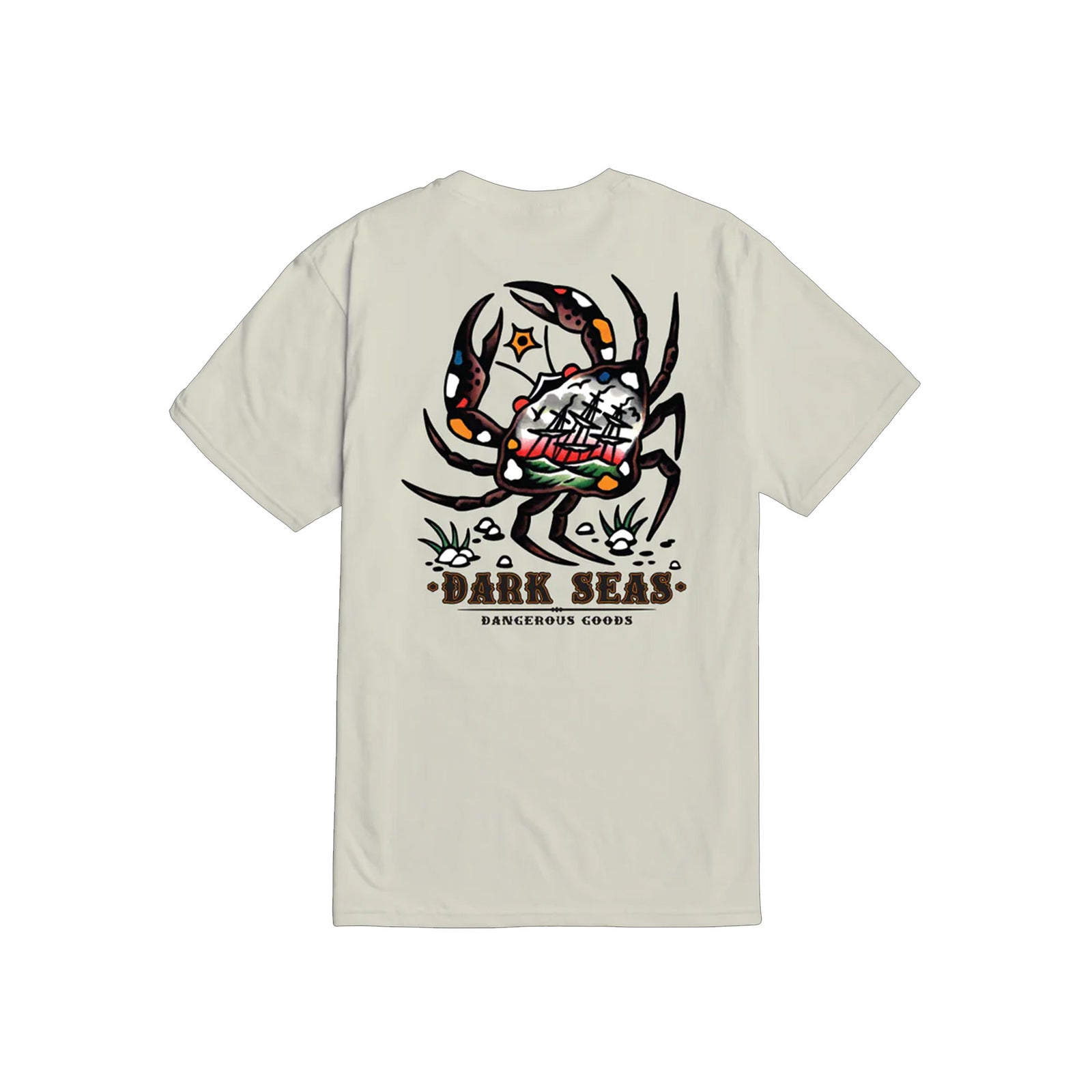 Dark Seas Crab King Men's S/S T-Shirt - Cream