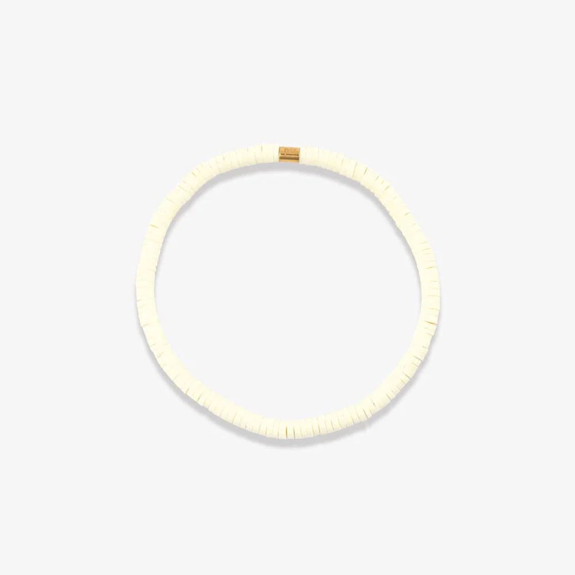 Pura Vida Cabrillo Vinyl Disc Stretch Bracelet - Cream