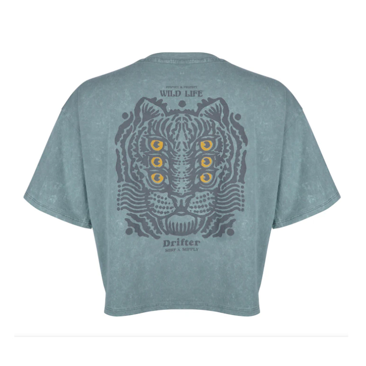 Driter Surf Wild Life Cropped Women's S/S T-Shirt - Mist Stone Washed
