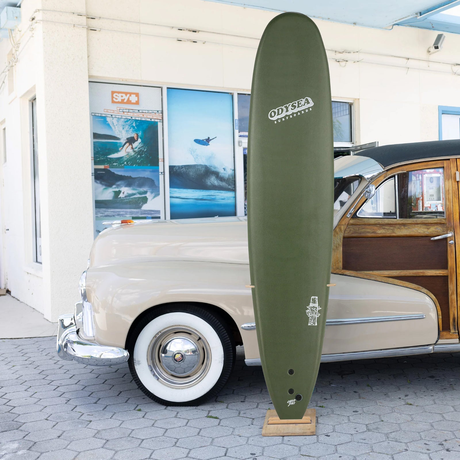 Catch Surf Odysea Plank Single Fin 9'0 Soft Surfboard - Military Green