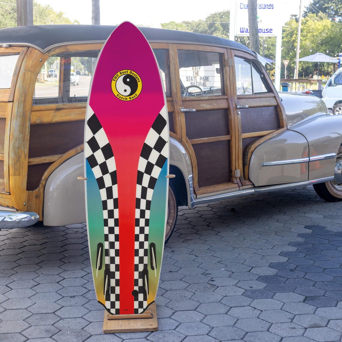 Catch Surf x T&C Surf Designs® Bat Tail Quad 5'8 Soft Surfboard - Grey