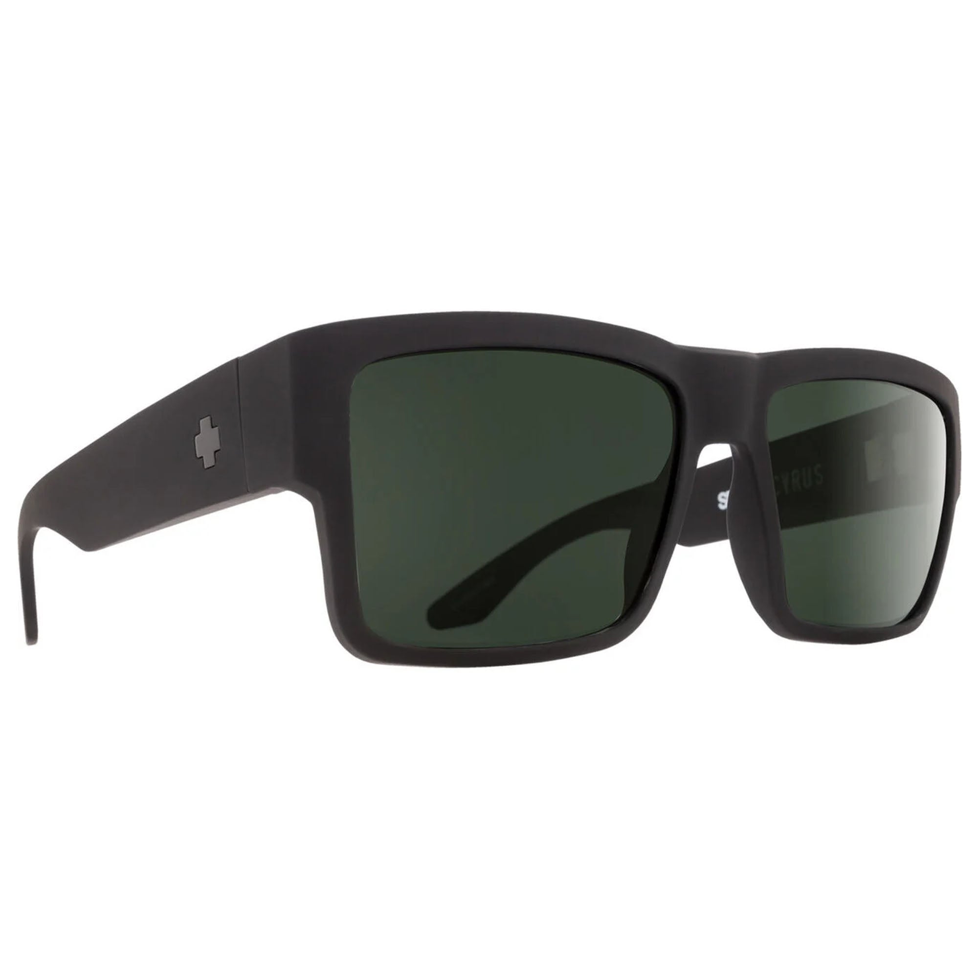 Spy Cyrus Men's Sunglasses - Soft Matte Black/Happy Gray Green Polarized