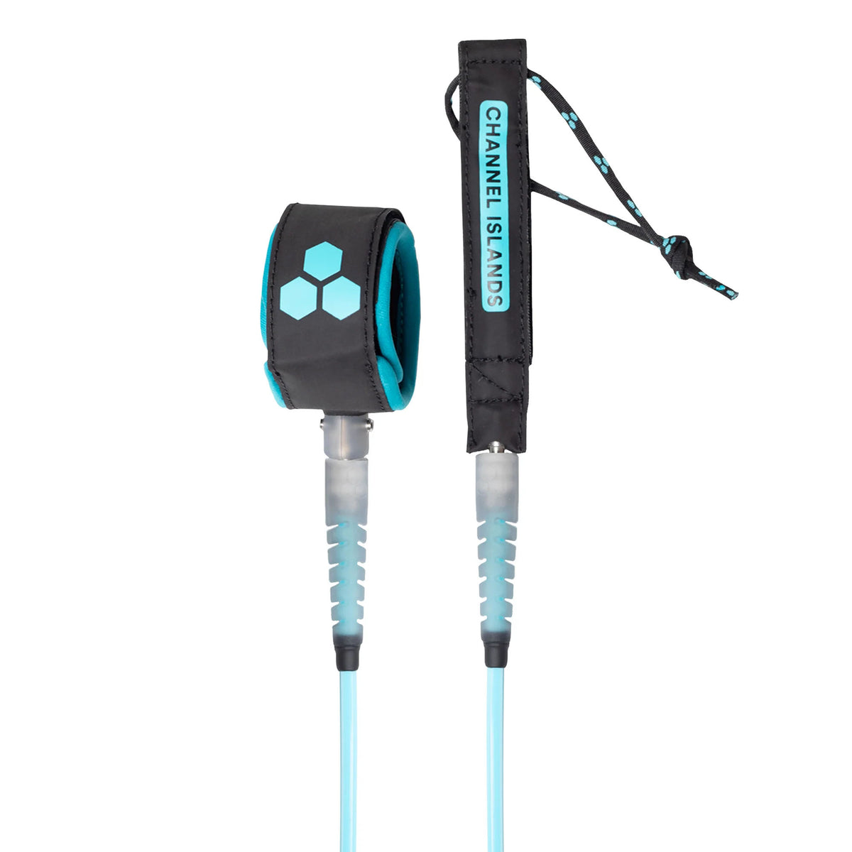 Channel Islands Hex Cord Comp 6' Surfboard Leash - Cyan Black
