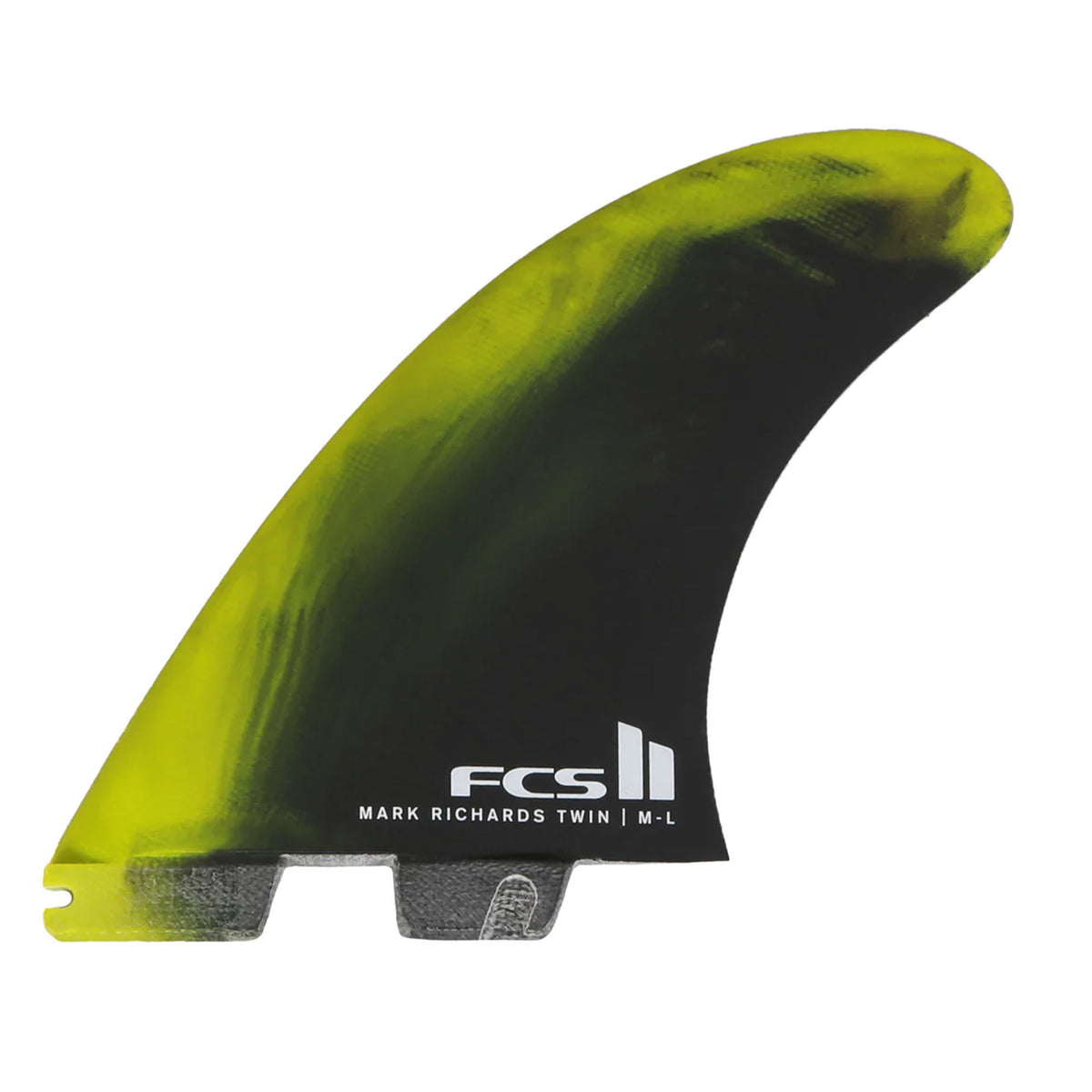 FCS II Mark Richards Performance Core 2+1 Surfboard Fins - Medium-Large/Cyber Lime Black