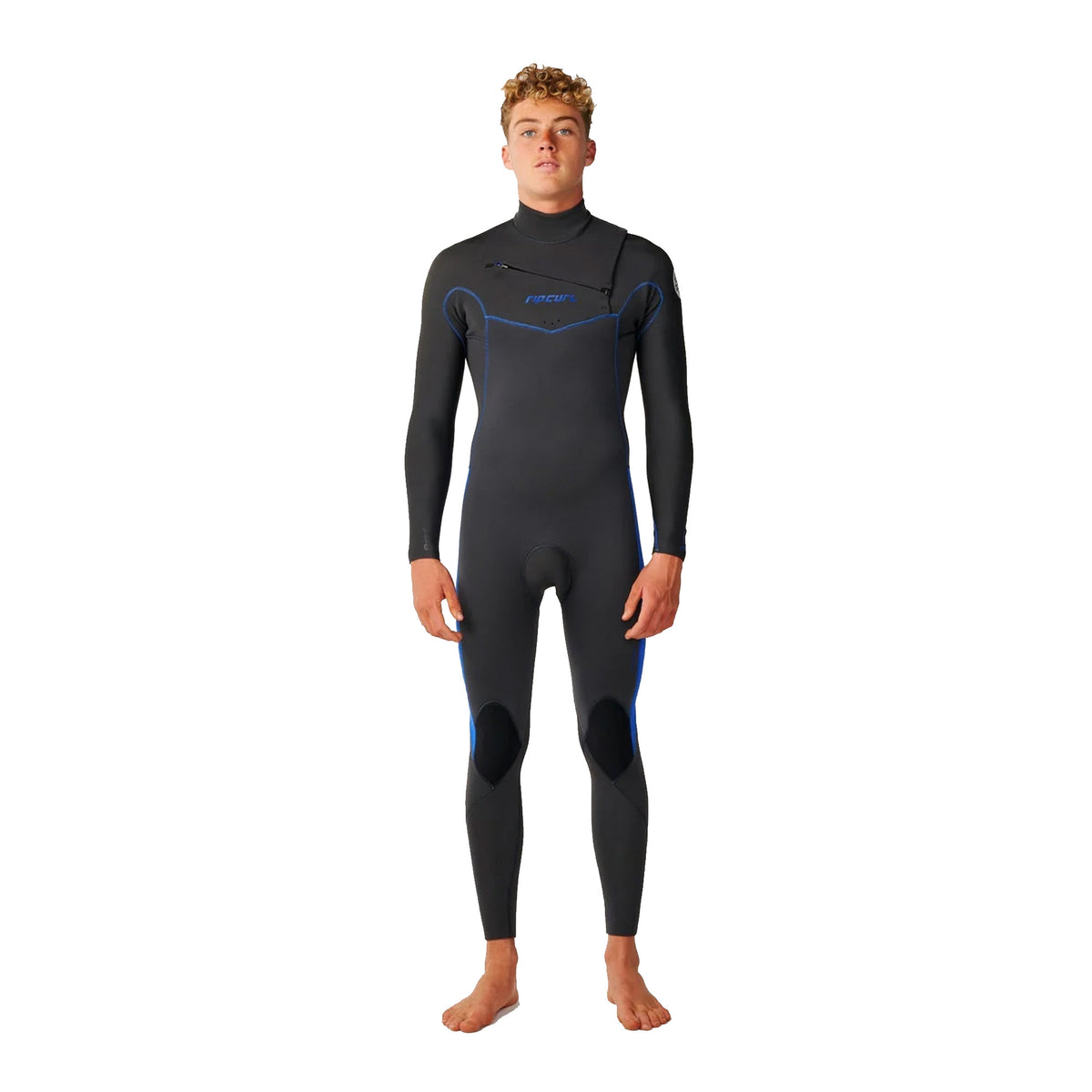 Rip Curl Dawn Patrol Chest Zip 3/2mm Men's L/S Fullsuit Wetsuit - Grey/Blue