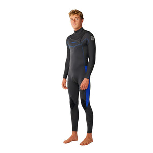 Rip Curl Dawn Patrol Chest Zip 3/2mm Men's L/S Fullsuit Wetsuit - Grey/Blue