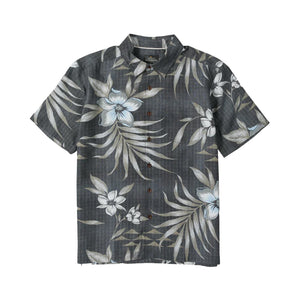 Quiksilver Waterman Palapa Floral Woven Men's S/S Dress Shirt - Phantom