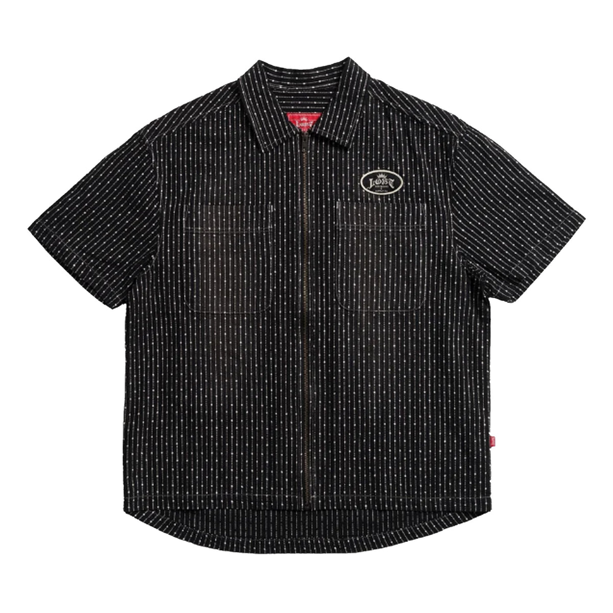 Lost Gassed Woven Men's S/S Dress Shirt - Black/Natural