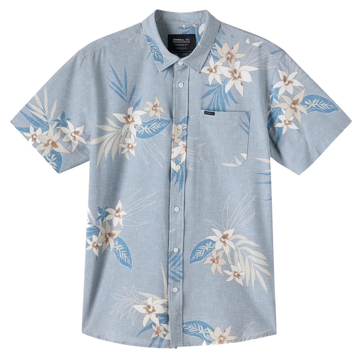 O'Neill TRVLR Upf Traverse Standard S/S Dress Shirt - Light Grey