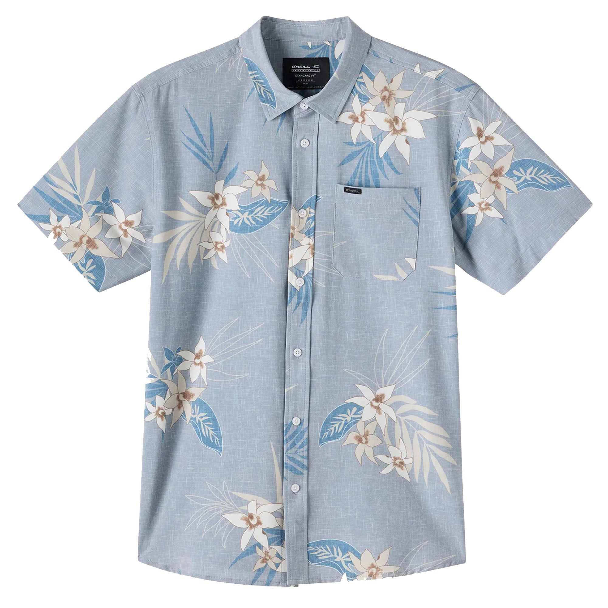 O'Neill TRVLR Upf Traverse Standard S/S Dress Shirt - Light Grey