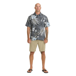 Quiksilver Waterman Palapa Floral Woven Men's S/S Dress Shirt - Phantom